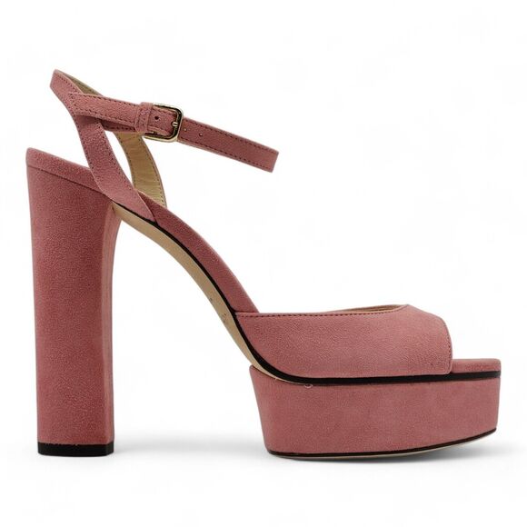 Jimmy Choo Peachy Platform Sandals 125mm - Suede - Pink 38 7.5US $850 - Picture 3 of 10